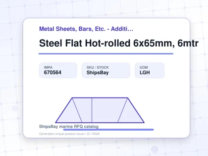 Steel Flat Hot-rolled 6x65mm, 6mtr - Metal Sheets, Bars, Etc. - Additional Items - IMPA 670564 - UOM LGH