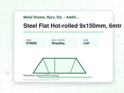 Steel Flat Hot-rolled 9x150mm, 6mtr - Metal Sheets, Bars, Etc. - Additional Items - IMPA 670629 - UOM LGH