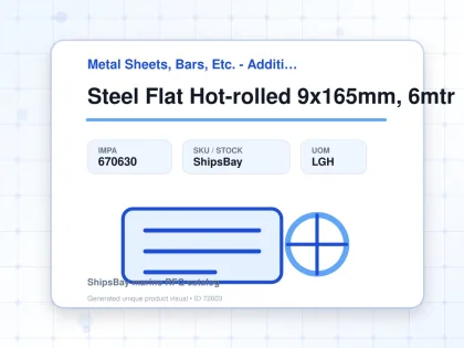 Steel Flat Hot-rolled 9x165mm, 6mtr - Metal Sheets, Bars, Etc. - Additional Items - IMPA 670630 - UOM LGH