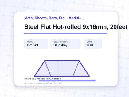 Steel Flat Hot-rolled 9x16mm, 20feet - Metal Sheets, Bars, Etc. - Additional Items - IMPA 671349 - UOM LGH