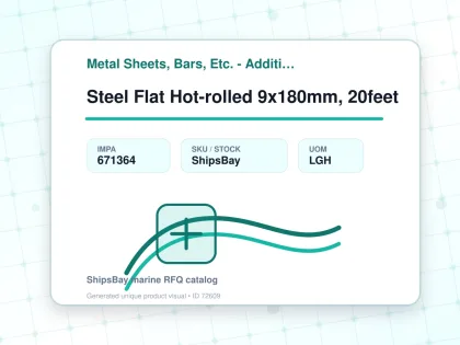 Steel Flat Hot-rolled 9x180mm, 20feet - Metal Sheets, Bars, Etc. - Additional Items - IMPA 671364 - UOM LGH