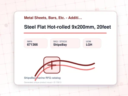 Steel Flat Hot-rolled 9x200mm, 20feet - Metal Sheets, Bars, Etc. - Additional Items - IMPA 671366 - UOM LGH