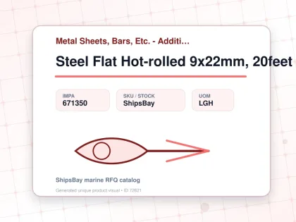 Steel Flat Hot-rolled 9x22mm, 20feet - Metal Sheets, Bars, Etc. - Additional Items - IMPA 671350 - UOM LGH