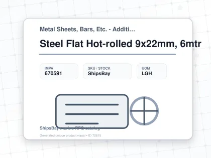Steel Flat Hot-rolled 9x22mm, 6mtr - Metal Sheets, Bars, Etc. - Additional Items - IMPA 670591 - UOM LGH