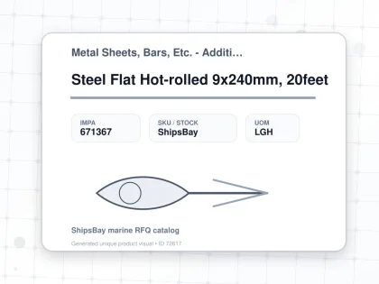 Steel Flat Hot-rolled 9x240mm, 20feet - Metal Sheets, Bars, Etc. - Additional Items - IMPA 671367 - UOM LGH