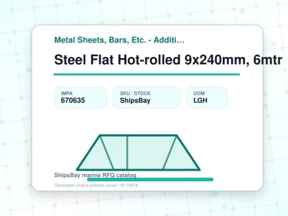 Steel Flat Hot-rolled 9x240mm, 6mtr - Metal Sheets, Bars, Etc. - Additional Items - IMPA 670635 - UOM LGH