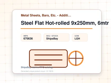 Steel Flat Hot-rolled 9x250mm, 6mtr - Metal Sheets, Bars, Etc. - Additional Items - IMPA 670636 - UOM LGH