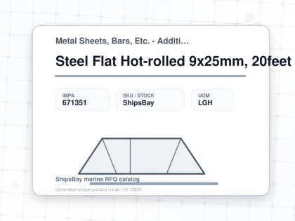 Steel Flat Hot-rolled 9x25mm, 20feet - Metal Sheets, Bars, Etc. - Additional Items - IMPA 671351 - UOM LGH