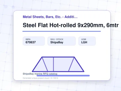 Steel Flat Hot-rolled 9x290mm, 6mtr - Metal Sheets, Bars, Etc. - Additional Items - IMPA 670637 - UOM LGH