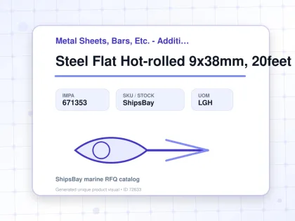 Steel Flat Hot-rolled 9x38mm, 20feet - Metal Sheets, Bars, Etc. - Additional Items - IMPA 671353 - UOM LGH
