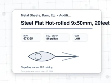 Steel Flat Hot-rolled 9x50mm, 20feet - Metal Sheets, Bars, Etc. - Additional Items - IMPA 671355 - UOM LGH