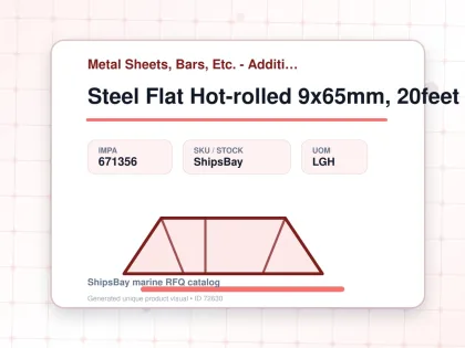Steel Flat Hot-rolled 9x65mm, 20feet - Metal Sheets, Bars, Etc. - Additional Items - IMPA 671356 - UOM LGH