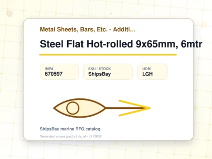 Steel Flat Hot-rolled 9x65mm, 6mtr - Metal Sheets, Bars, Etc. - Additional Items - IMPA 670597 - UOM LGH