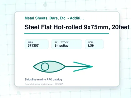 Steel Flat Hot-rolled 9x75mm, 20feet - Metal Sheets, Bars, Etc. - Additional Items - IMPA 671357 - UOM LGH