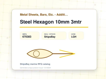 Steel Hexagon 10mm 3mtr - Metal Sheets, Bars, Etc. - Additional Items - IMPA 670383 - UOM LGH