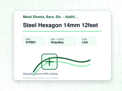 Steel Hexagon 14mm 12feet - Metal Sheets, Bars, Etc. - Additional Items - IMPA 670991 - UOM LGH