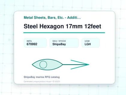 Steel Hexagon 17mm 12feet - Metal Sheets, Bars, Etc. - Additional Items - IMPA 670992 - UOM LGH