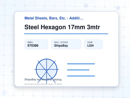 Steel Hexagon 17mm 3mtr - Metal Sheets, Bars, Etc. - Additional Items - IMPA 670386 - UOM LGH