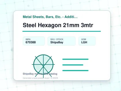Steel Hexagon 21mm 3mtr - Metal Sheets, Bars, Etc. - Additional Items - IMPA 670388 - UOM LGH