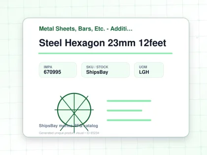 Steel Hexagon 23mm 12feet - Metal Sheets, Bars, Etc. - Additional Items - IMPA 670995 - UOM LGH