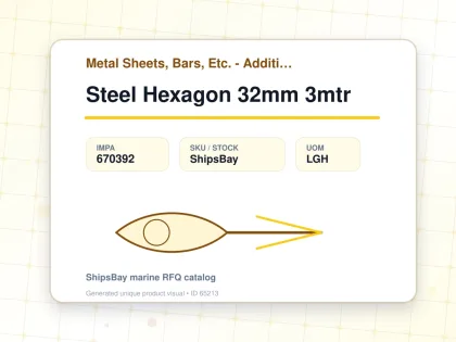 Steel Hexagon 32mm 3mtr - Metal Sheets, Bars, Etc. - Additional Items - IMPA 670392 - UOM LGH