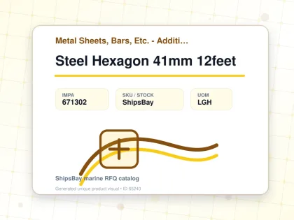 Steel Hexagon 41mm 12feet - Metal Sheets, Bars, Etc. - Additional Items - IMPA 671302 - UOM LGH