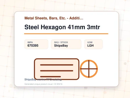 Steel Hexagon 41mm 3mtr - Metal Sheets, Bars, Etc. - Additional Items - IMPA 670395 - UOM LGH