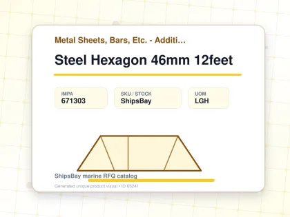 Steel Hexagon 46mm 12feet - Metal Sheets, Bars, Etc. - Additional Items - IMPA 671303 - UOM LGH