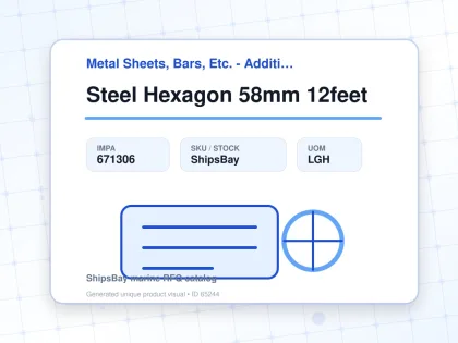 Steel Hexagon 58mm 12feet - Metal Sheets, Bars, Etc. - Additional Items - IMPA 671306 - UOM LGH