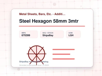 Steel Hexagon 58mm 3mtr - Metal Sheets, Bars, Etc. - Additional Items - IMPA 670399 - UOM LGH