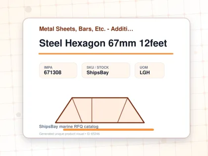 Steel Hexagon 67mm 12feet - Metal Sheets, Bars, Etc. - Additional Items - IMPA 671308 - UOM LGH