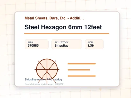 Steel Hexagon 6mm 12feet - Metal Sheets, Bars, Etc. - Additional Items - IMPA 670985 - UOM LGH