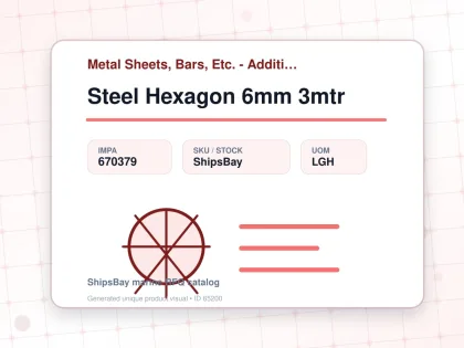 Steel Hexagon 6mm 3mtr - Metal Sheets, Bars, Etc. - Additional Items - IMPA 670379 - UOM LGH