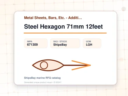 Steel Hexagon 71mm 12feet - Metal Sheets, Bars, Etc. - Additional Items - IMPA 671309 - UOM LGH