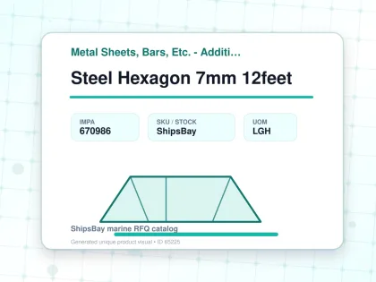 Steel Hexagon 7mm 12feet - Metal Sheets, Bars, Etc. - Additional Items - IMPA 670986 - UOM LGH