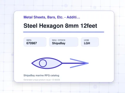 Steel Hexagon 8mm 12feet - Metal Sheets, Bars, Etc. - Additional Items - IMPA 670987 - UOM LGH
