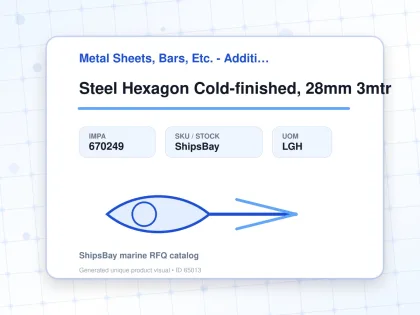 Steel Hexagon Cold-finished, 28mm 3mtr - Metal Sheets, Bars, Etc. - Additional Items - IMPA 670249 - UOM LGH