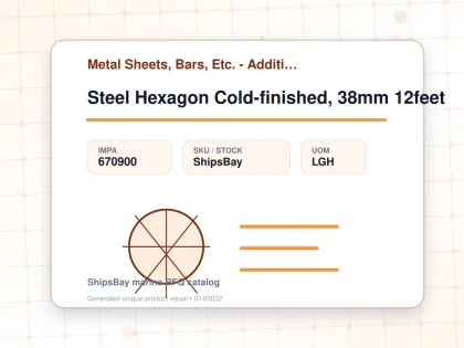 Steel Hexagon Cold-finished, 38mm 12feet - Metal Sheets, Bars, Etc. - Additional Items - IMPA 670900 - UOM LGH