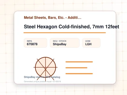 Steel Hexagon Cold-finished, 7mm 12feet - Metal Sheets, Bars, Etc. - Additional Items - IMPA 670878 - UOM LGH