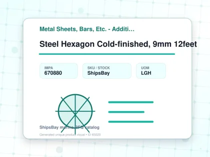 Steel Hexagon Cold-finished, 9mm 12feet - Metal Sheets, Bars, Etc. - Additional Items - IMPA 670880 - UOM LGH