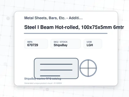 Steel I Beam Hot-rolled, 100x75x5mm 6mtr - Metal Sheets, Bars, Etc. - Additional Items - IMPA 670729 - UOM LGH