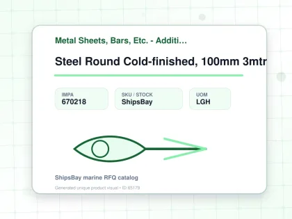 Steel Round Cold-finished, 100mm 3mtr - Metal Sheets, Bars, Etc. - Additional Items - IMPA 670218 - UOM LGH