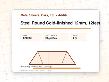 Steel Round Cold-finished 12mm, 12feet - Metal Sheets, Bars, Etc. - Additional Items - IMPA 670339 - UOM LGH