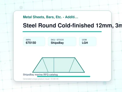Steel Round Cold-finished 12mm, 3mtr - Metal Sheets, Bars, Etc. - Additional Items - IMPA 670150 - UOM LGH