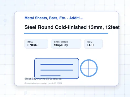 Steel Round Cold-finished 13mm, 12feet - Metal Sheets, Bars, Etc. - Additional Items - IMPA 670340 - UOM LGH