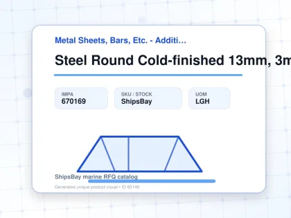 Steel Round Cold-finished 13mm, 3mtr - Metal Sheets, Bars, Etc. - Additional Items - IMPA 670169 - UOM LGH