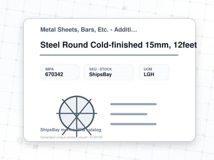 Steel Round Cold-finished 15mm, 12feet - Metal Sheets, Bars, Etc. - Additional Items - IMPA 670342 - UOM LGH