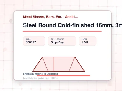 Steel Round Cold-finished 16mm, 3mtr - Metal Sheets, Bars, Etc. - Additional Items - IMPA 670172 - UOM LGH