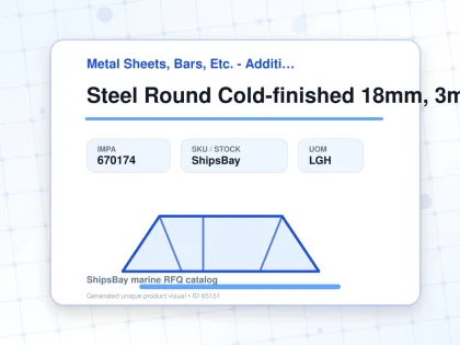 Steel Round Cold-finished 18mm, 3mtr - Metal Sheets, Bars, Etc. - Additional Items - IMPA 670174 - UOM LGH