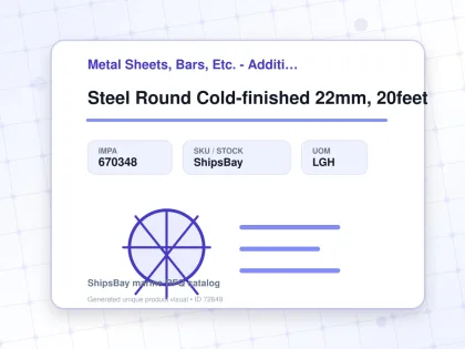 Steel Round Cold-finished 22mm, 20feet - Metal Sheets, Bars, Etc. - Additional Items - IMPA 670348 - UOM LGH